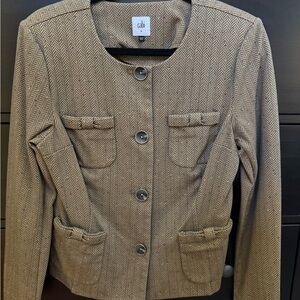 CAbi Beige Herringbone Blazer